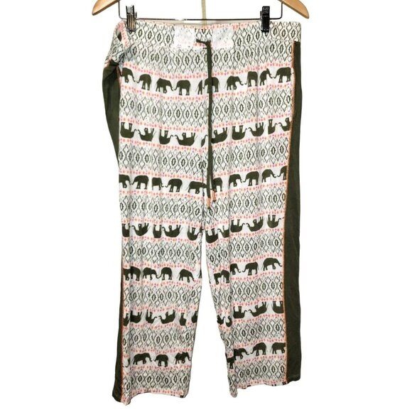 Ellen Tracy Elephant Casual Pajama Pants Size XL Elastic Waist Tie - Picture 1 of 6